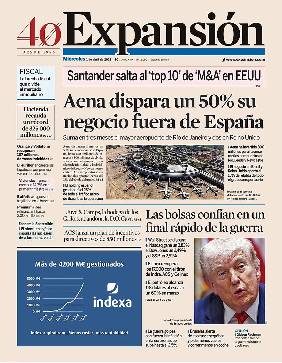 Portada Expansión de hoy - Quiosco 1 abril 2026