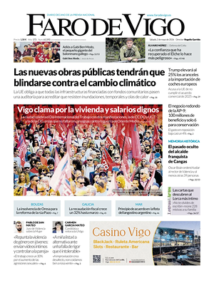 Portada Faro de Vigo de hoy - Periódico regional