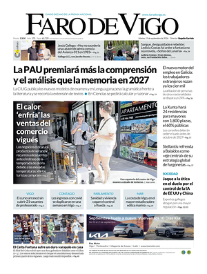 Prima pagina Faro de Vigo di oggi - Quotidiano regional