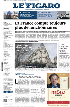 Prima pagina Le Figaro di oggi - Quotidiano estero