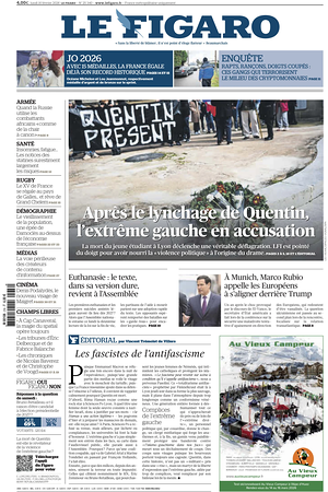 Prima pagina Le Figaro di oggi - Quotidiano estero