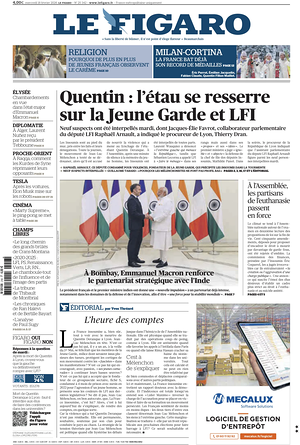 Prima pagina Le Figaro di oggi - Quotidiano estero