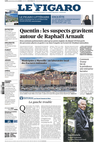 Prima pagina Le Figaro di oggi - Quotidiano estero