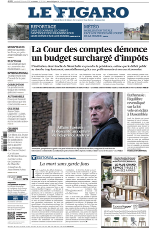 Prima pagina Le Figaro di oggi - Quotidiano estero