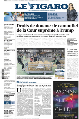 Prima pagina Le Figaro di oggi - Quotidiano estero