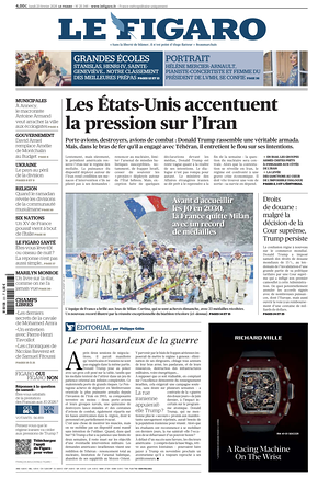 Prima pagina Le Figaro di oggi - Quotidiano estero