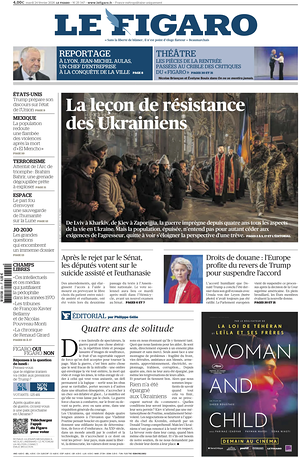 Prima pagina Le Figaro di oggi - Quotidiano estero