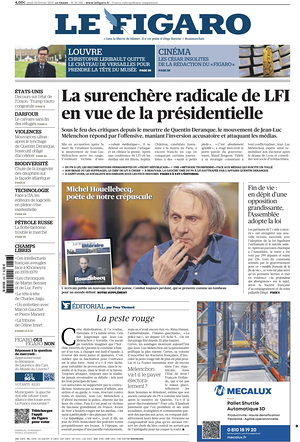 Prima pagina Le Figaro di oggi - Quotidiano estero
