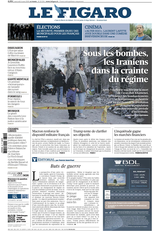 Prima pagina Le Figaro di oggi - Quotidiano estero