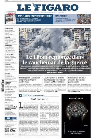 Prima pagina Le Figaro di oggi - Quotidiano estero