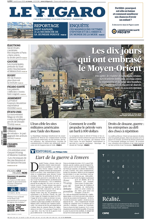 Prima pagina Le Figaro di oggi - Quotidiano estero