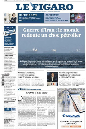 Prima pagina Le Figaro di oggi - Quotidiano estero