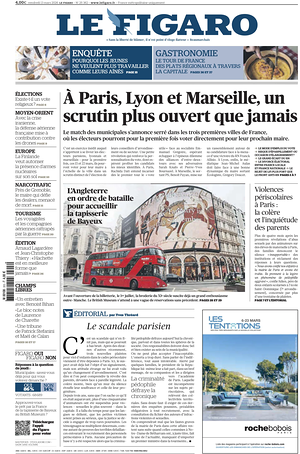 Prima pagina Le Figaro di oggi - Quotidiano estero