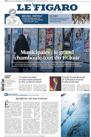 Prima pagina Le Figaro di oggi - Quotidiano estero
