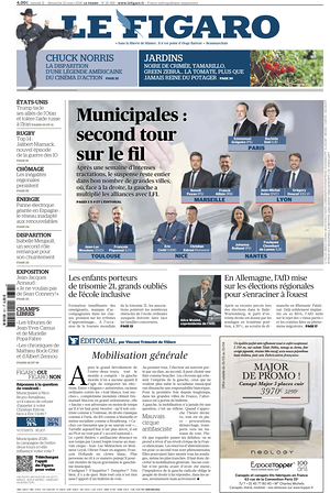 Prima pagina Le Figaro di oggi - Quotidiano estero