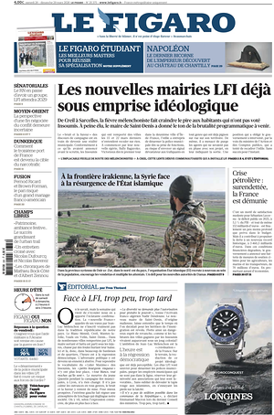 Prima pagina Le Figaro di oggi - Quotidiano estero