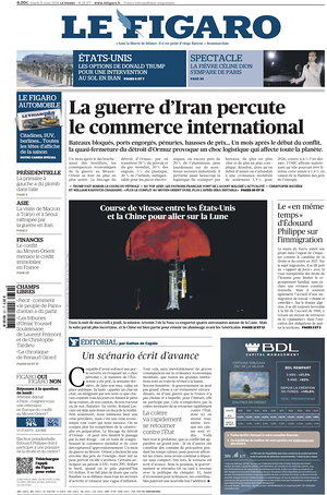 Prima pagina Le Figaro di oggi - Quotidiano estero