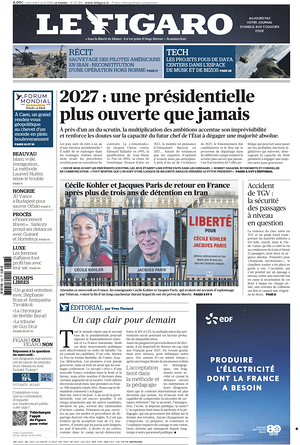 Prima pagina Le Figaro di oggi - Quotidiano estero