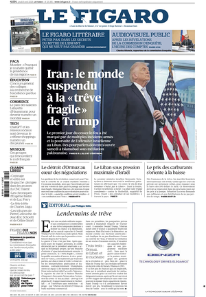 Prima pagina Le Figaro di oggi - Quotidiano estero