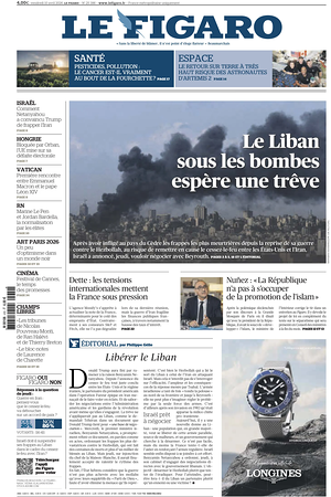 Prima pagina Le Figaro di oggi - Quotidiano estero