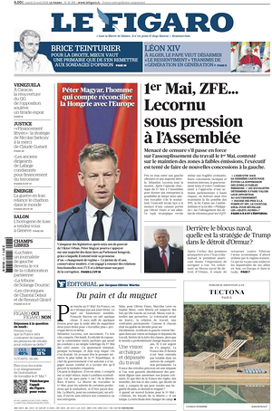 Prima pagina Le Figaro di oggi - Quotidiano estero