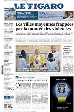 Prima pagina Le Figaro di oggi - Quotidiano estero