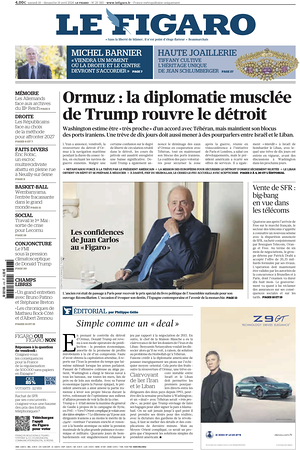 Prima pagina Le Figaro di oggi - Quotidiano estero