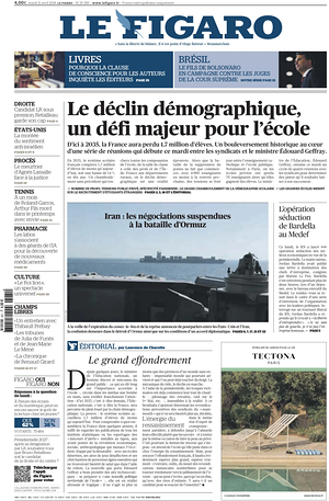 Prima pagina Le Figaro di oggi - Quotidiano estero