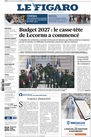 Prima pagina Le Figaro di oggi - Quotidiano estero