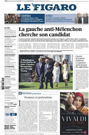 Prima pagina Le Figaro di oggi - Quotidiano estero