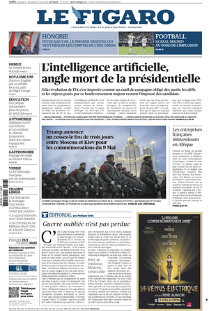 Prima pagina Le Figaro di oggi - Quotidiano estero