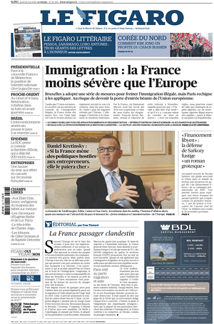 Prima pagina Le Figaro di oggi - Quotidiano estero