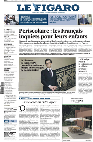Prima pagina Le Figaro di oggi - Quotidiano estero