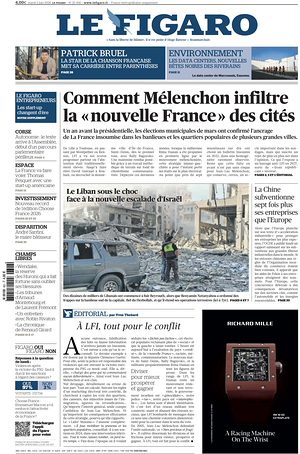 Prima pagina Le Figaro di oggi - Quotidiano estero
