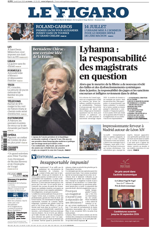 Prima pagina Le Figaro di oggi - Quotidiano estero