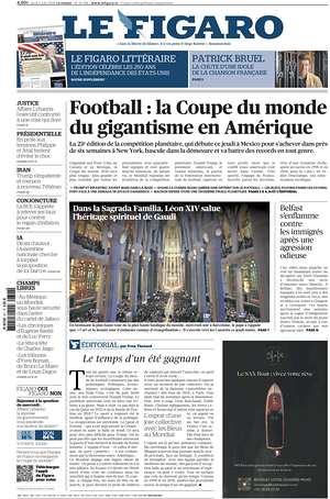 Prima pagina Le Figaro di oggi - Quotidiano estero