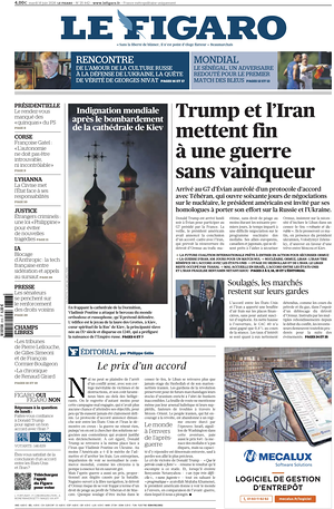 Prima pagina Le Figaro di oggi - Quotidiano estero