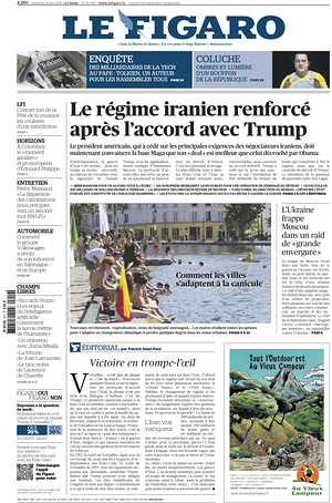 Prima pagina Le Figaro di oggi - Quotidiano estero