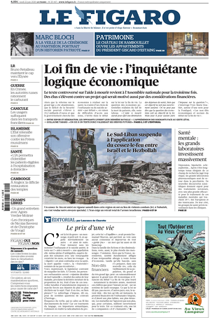Prima pagina Le Figaro di oggi - Quotidiano estero