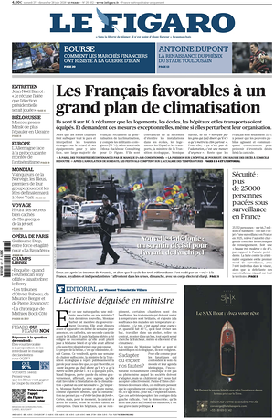 Prima pagina Le Figaro di oggi - Quotidiano estero