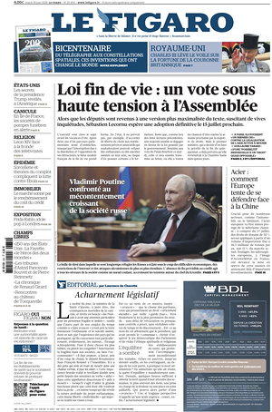 Prima pagina Le Figaro di oggi - Quotidiano estero