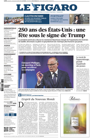 Prima pagina Le Figaro di oggi - Quotidiano estero
