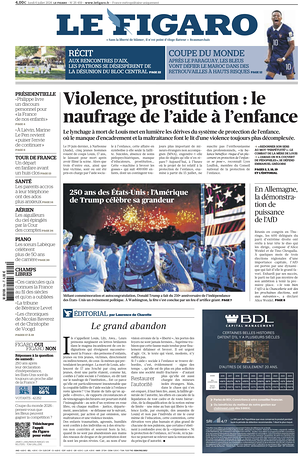 Prima pagina Le Figaro di oggi - Quotidiano estero