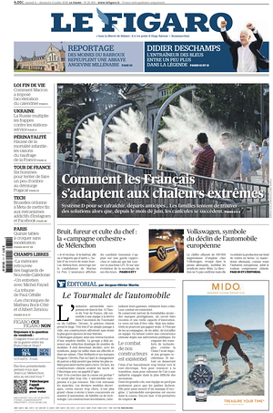 Prima pagina Le Figaro di oggi - Quotidiano estero