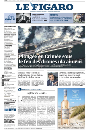 Prima pagina Le Figaro di oggi - Quotidiano estero