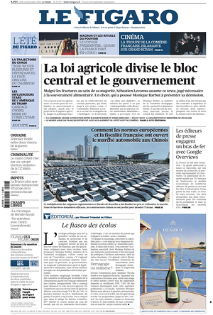 Prima pagina Le Figaro di oggi - Quotidiano estero