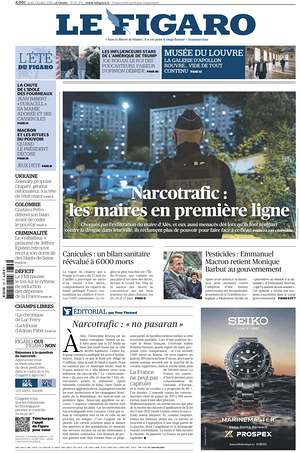 Prima pagina Le Figaro di oggi - Quotidiano estero
