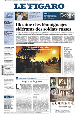 Prima pagina Le Figaro di oggi - Quotidiano estero