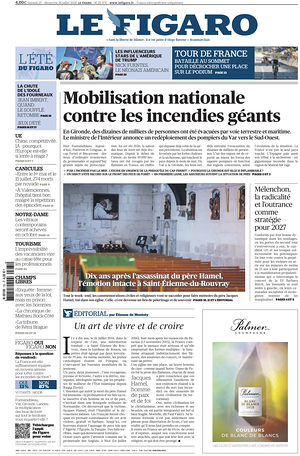 Prima pagina Le Figaro di oggi - Quotidiano estero