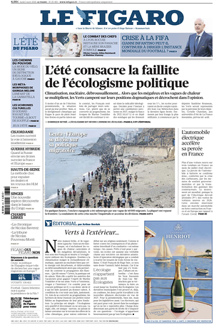 Prima pagina Le Figaro di oggi - Quotidiano estero